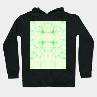 Shades of Green Liquid Paint - Watercolor Rain Painting Mirror Pattern Hoodie